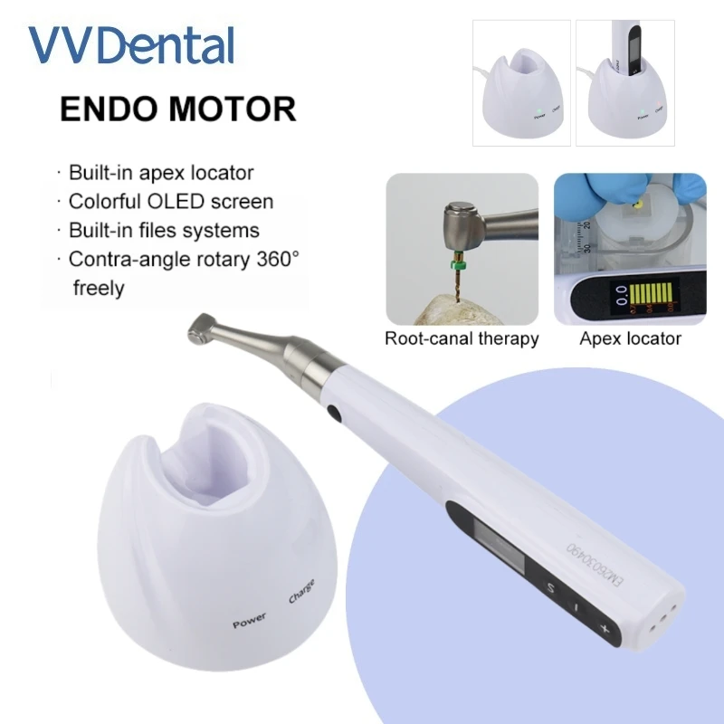 

VV Dental Wireless Root Canal Preparation Machine Program Dentistry Lab Tool With Apex Locator 9 Modes Brushless Motor