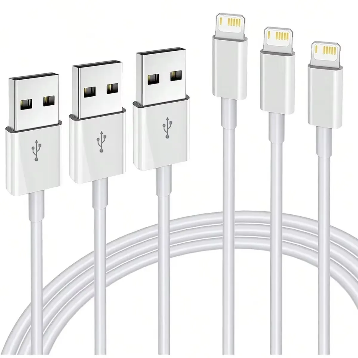 1/2/3 PCS USB Cable for iPhone Charger Cord USB to Ligtning Chargers Cable for iPhone Fast iPhone Charging Cable