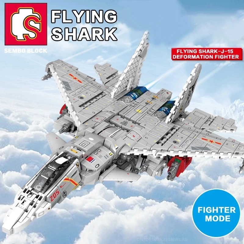 2-IN-1 Transformer Rotots Deformation Fighting Jet Aircraft Building Blocks Vehicle Bricks Playsets  Compatible With Lego Toys