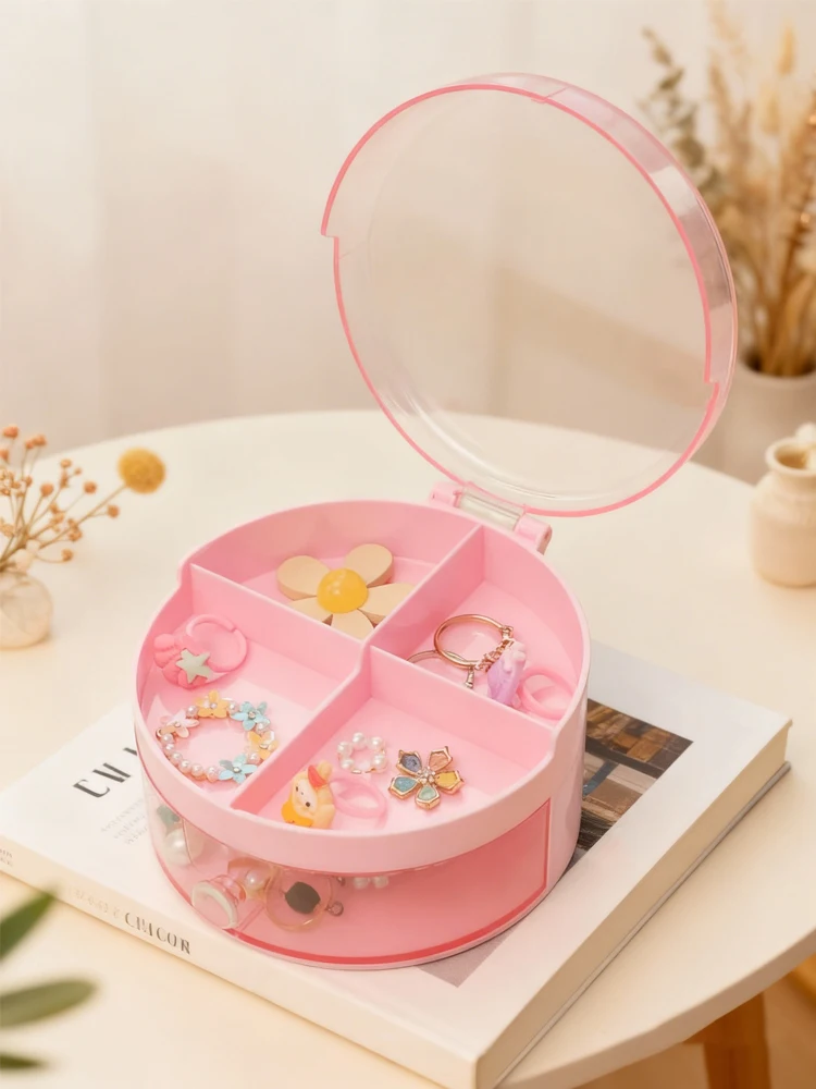 

Double Layer Jewelry Box Fashionable Children's Portable Storage Box for Accessories