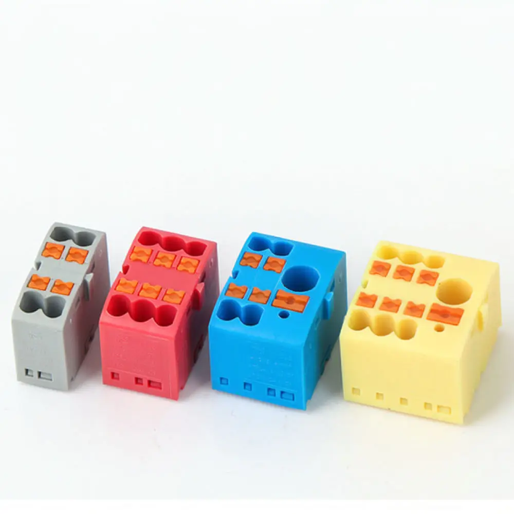 Electrical Power Distribution Terminal Block KV225 Quick Push In Wire Connector DIN Rail Mount Industrial Wiring Splice Kit