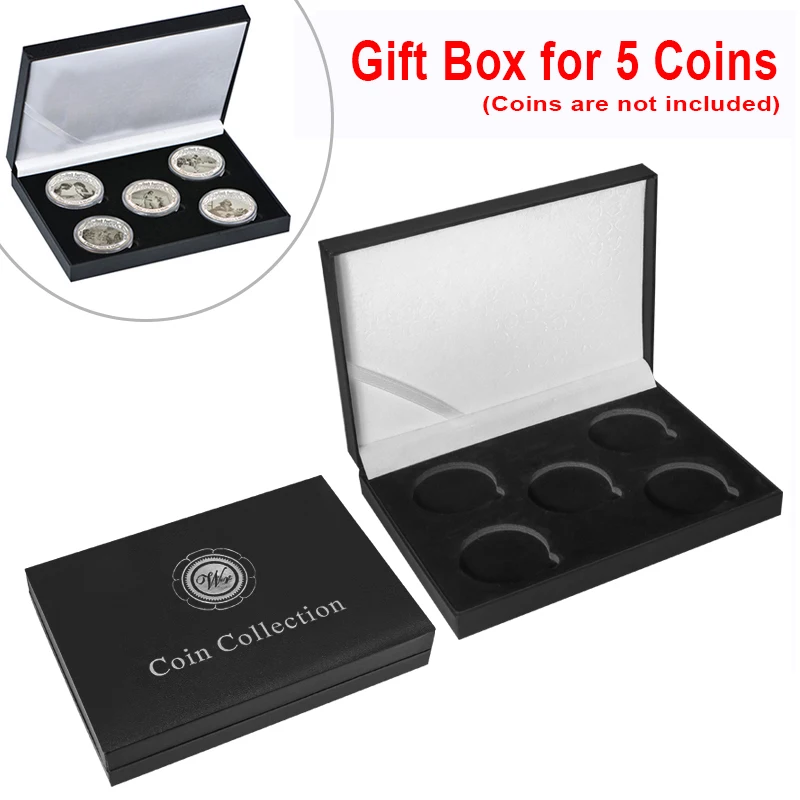 Collectible Coins Holder Challenge Medal Coin Display Case Black Storage Gift Box for Home Decor Desk Organizer For Collectors,