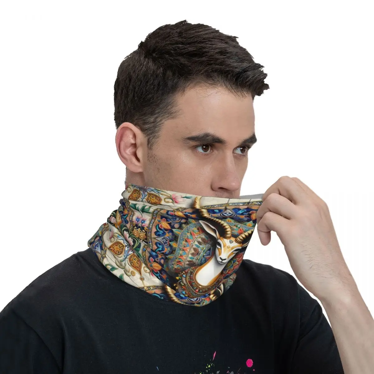 Elk Scarf Neckerchief Neck Face Mask Polyester