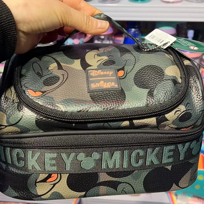 New Genuine Australian Smiggle Schoolbag Cute Army Green Mickey Student Children\'s Large Capacity Backpack Meal Bag Student Gift