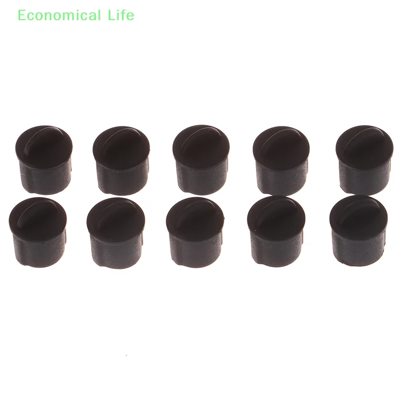 10Pcs Uxcell  Silicone BNC Anti-Dust Stopper Cap Cover For Female Jack Black Inside Install Dia 9.5 Mm - 11 Mm