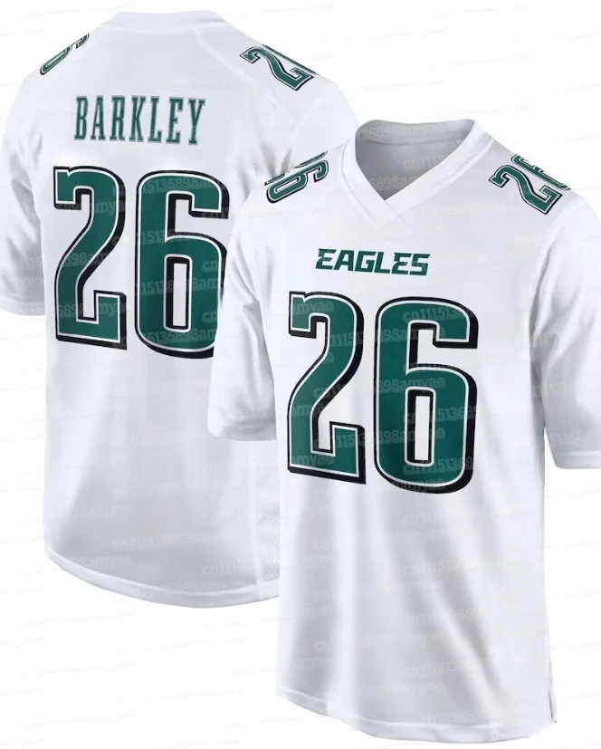# 26 Barkley American-Football-Trikot V-Ausschnitt Kurzarm-Sportoberteil Fan-Uniform Schnelltrocknend Atmungsaktives T-Shirt Familien-Match – Detail 5