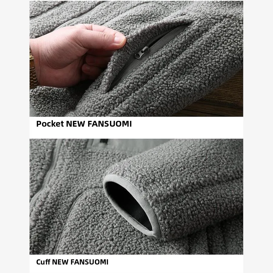 

Мужское зимнее пальто из овечьей шерсти, хлопковое молодежное пальто Long Sve V-Ne на молнии, Thiened верхняя одежда для мужчин