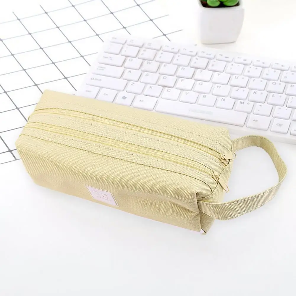 Stationery Bag Stationery Gift Capacity Double Layer Pencil Bag with Zipper Durable Makeup Brush Pen Pouch Stationery for Needs