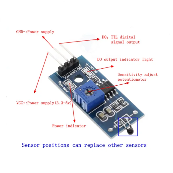 Thermistor temperature sensor module temperature change detection temperature switch 3-wire DC 3.3V-5V