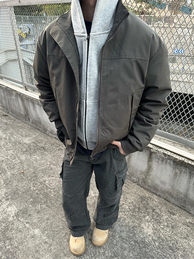 

Мужская куртка-пилот с воротником-стойкой, весенне-осенняя, износостойкая, свободного кроя, премиум-класса