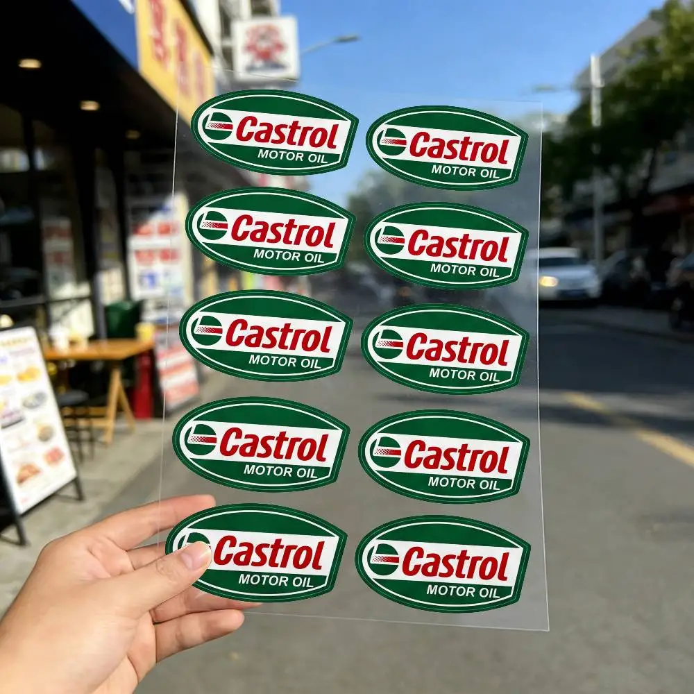 FOR CASTROL Fashion Universal Scratch Resist Reflective Waterproof Stickers For Auto Motorcycle Helmet Mug Refrigerator