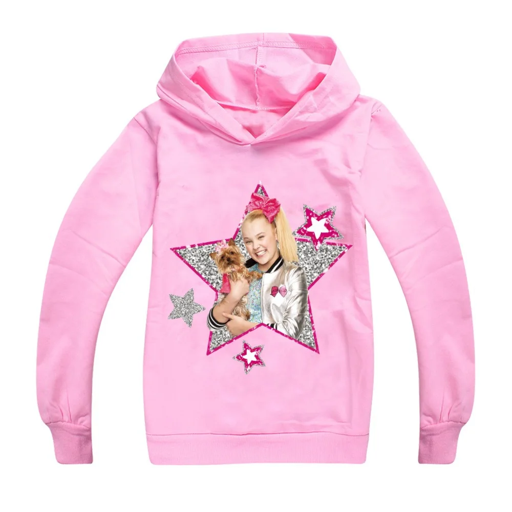 New JoJo Siwa Girls Hoodies Sweatshirt Children Long Sleeve Pullover Cartoon Print Boy T-shirt Spring Autumn Coats Kids Clothes