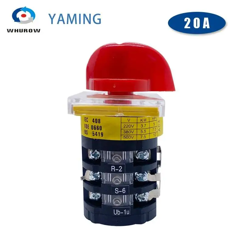 Rotary Changeover Switch Multi-step 5 Position Three Poles 20A Selector Main Control Circuit Silver Contact T-16EXF64D-3