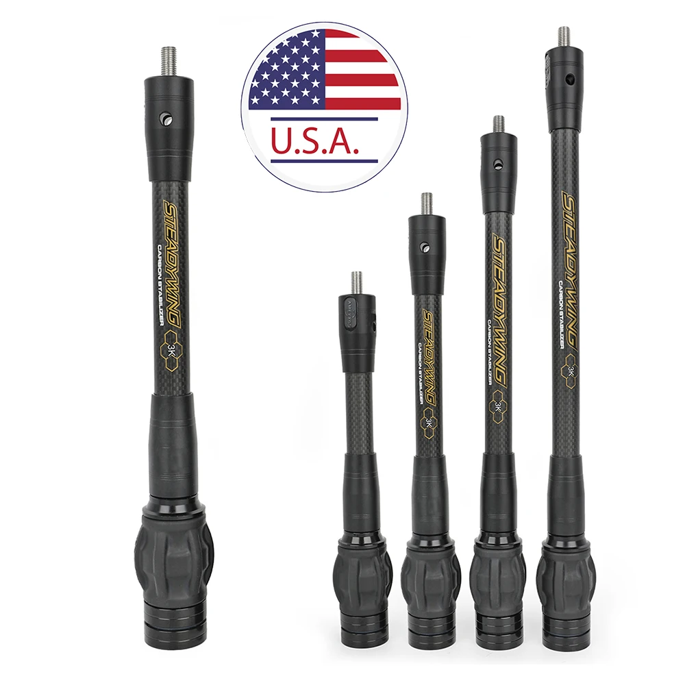 

Archery Bow Stabilizer 3k Carbon Fibre Shock Absorber Damp Balance Rod 6/8/10/12/15 Inch for Bow Hunting Shooting Sports