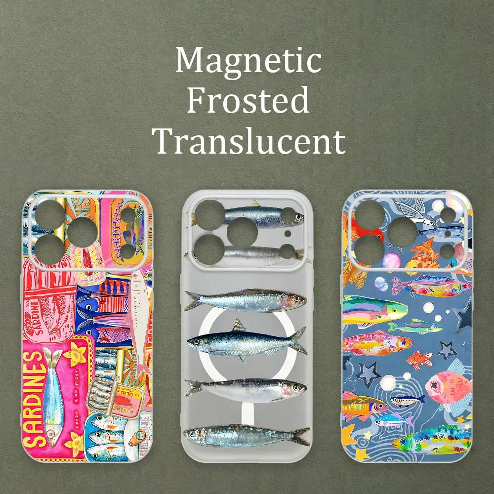 

Sardine Magnetic Matte Semi Clear Soft Case For MagSafe Shell iPhone 11 15 17 16 12 14 13 Pro Max