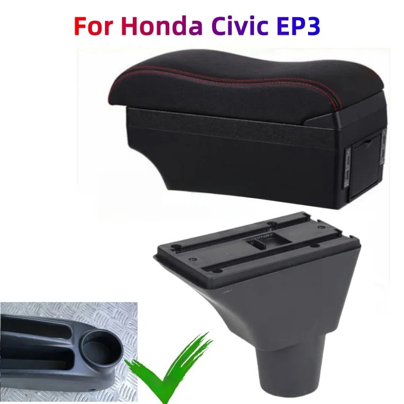 Armlehnenbox für Honda Civic EP3 Autoarmlehne Innenmodifikation Aufbewahrungsbox Autozubehör Innendetails USB Autozubehör