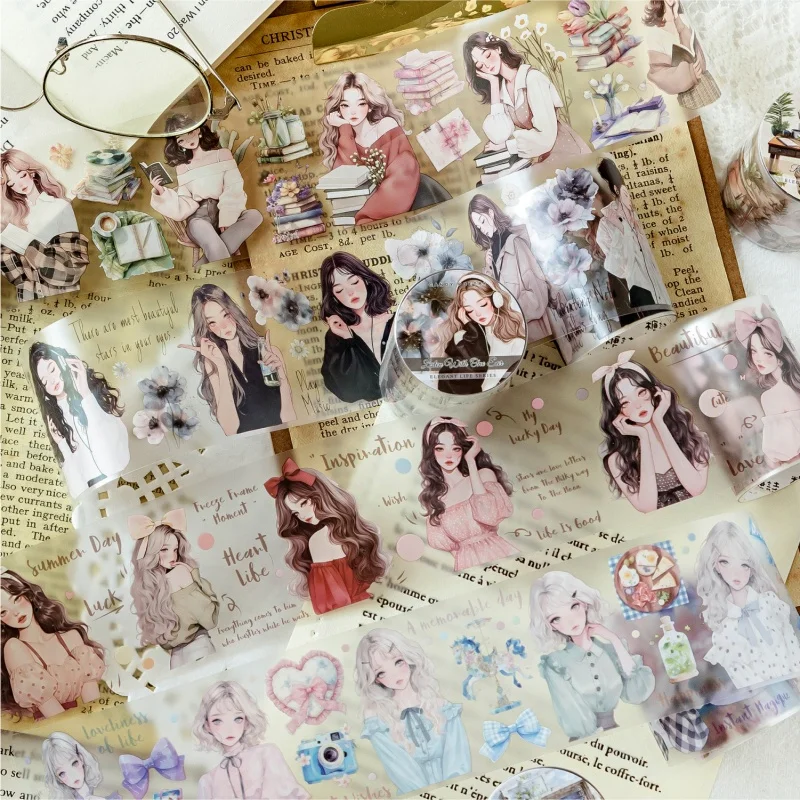 1 قطعة سلسلة الحياة الأنيقة الشريط لصق مجلة خلق المشهد الكولاج سجل القصاصات ملصقات الزخرفية شريط لاصق #6