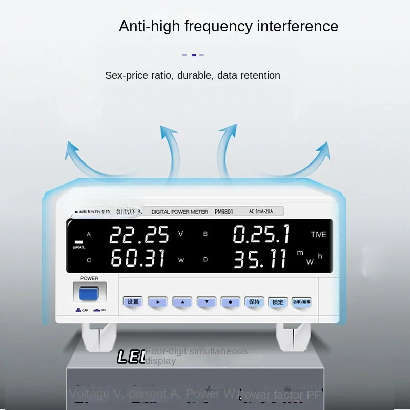 Intelligent Pm9800 High Precision Electrical Parameters Measuring Instrument Pm9801 Alarm Type Analysis Digital Dynamometer