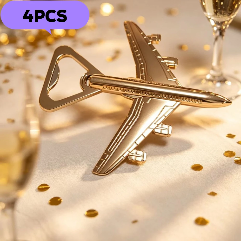 4pcs/lot Metal Plane Bottle Opener, Beer Bottle Opener, Creative Retro Bottle Opener for Wedding Gifts,Wedding Favors for Guests