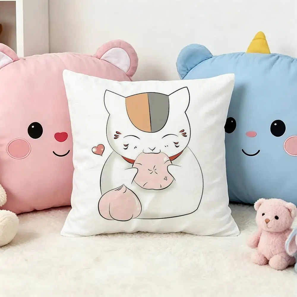 Madara (Nyanko-sensei) Square Double-Sided Printed Pillow Case Sofa Cushion Cover Bedroom Bedside Decor