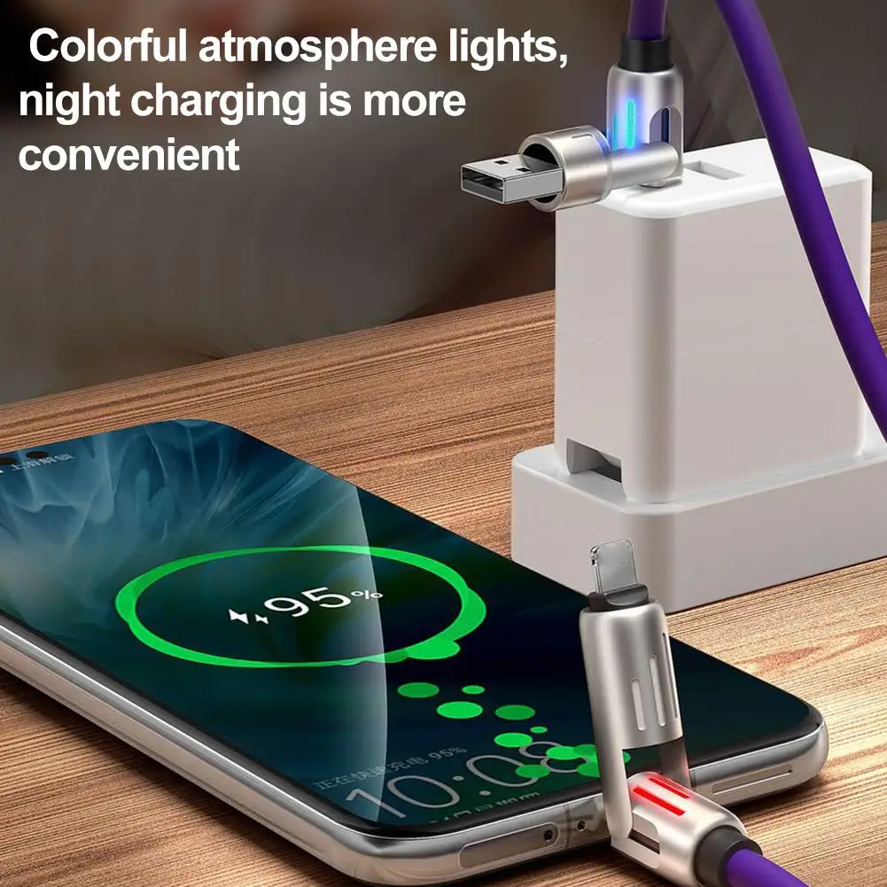 4-in-1 240w Superfast Charging Cables USB A Type-C Lightning Cable 240w 240W Power De Multi Fast Charging Cable With RGB Light