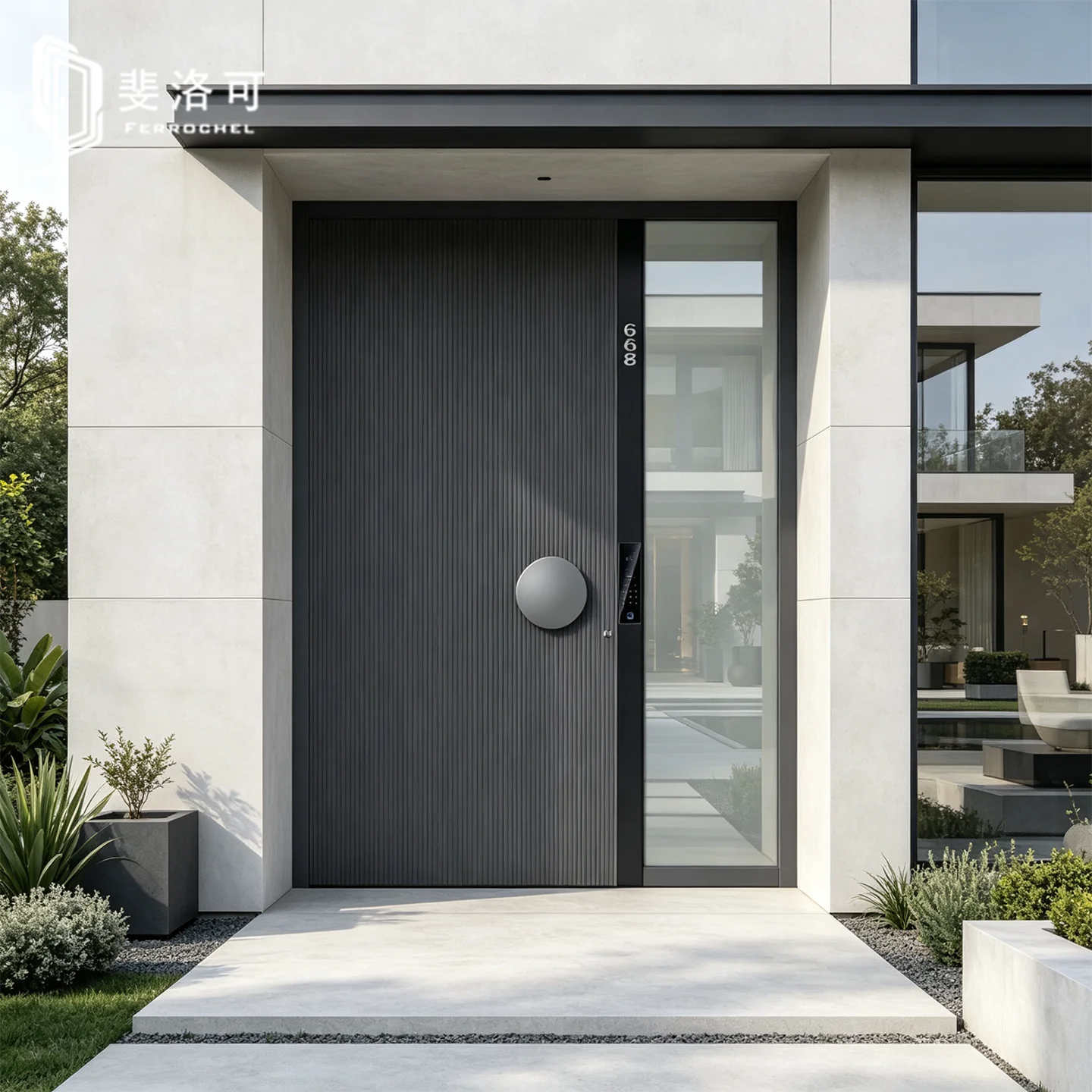 Glass engraving home double door folio home cast aluminum customization