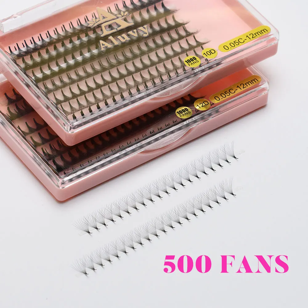 

3D-14D 500 вентиляторов, отдельные кластерные ресницы, искусственная норка, готовые объемные веерные кластеры, принадлежности для прививки ресниц, наращивание накладных ресниц