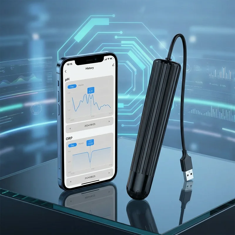 8 in 1 스마트 수질 측정기, 앱 알림 기능이 있는 - Ph Meter 리뷰 및 가격