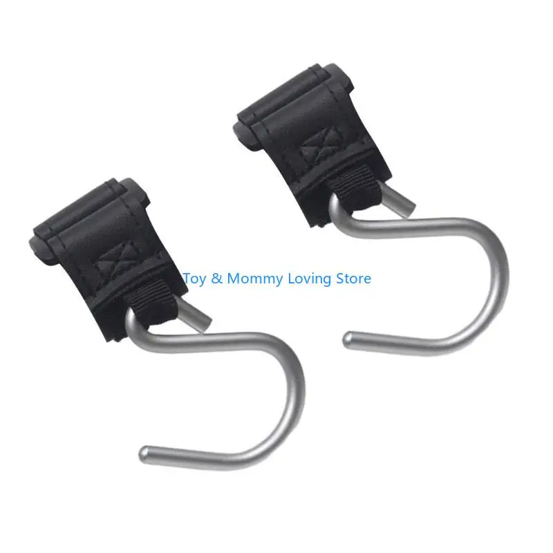 

Y1QF 2pcs Baby Stroller Hook PU & Aluminum Alloy Pram Hook Heavy Duty Stroller Hook