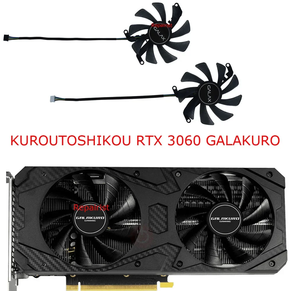 2Pcs/Set,Video Card Fan,T129215SU,FY09015M12LPA,For KUROUTOSHIKOU RTX3060 GALAKURO,KUROUTOSHIKOU RTX 3060 Ti GALAKURO GAMING LHR