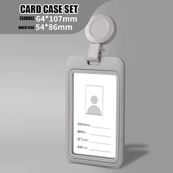 Hard Plastic Card Case With Clip Retractable Double Side Employee Office School Factory Name Card ID Badge Holder License Pass