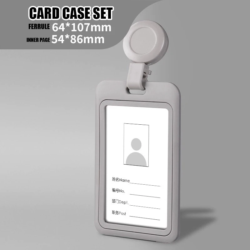 Hard Plastic Card Case With Clip Retractable Double Side Employee Office School Factory Name Card ID Badge Holder License Pass