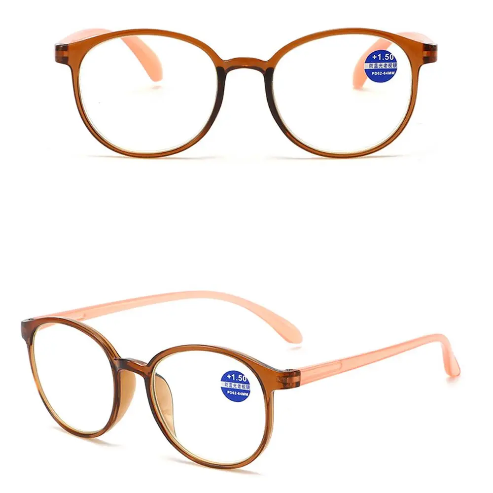 Round Frame Read Magnification Computer Eyeglasses Anti Blue Light Reading Glasses Hyperopia Eyewear Presbyopia Eyeglasses