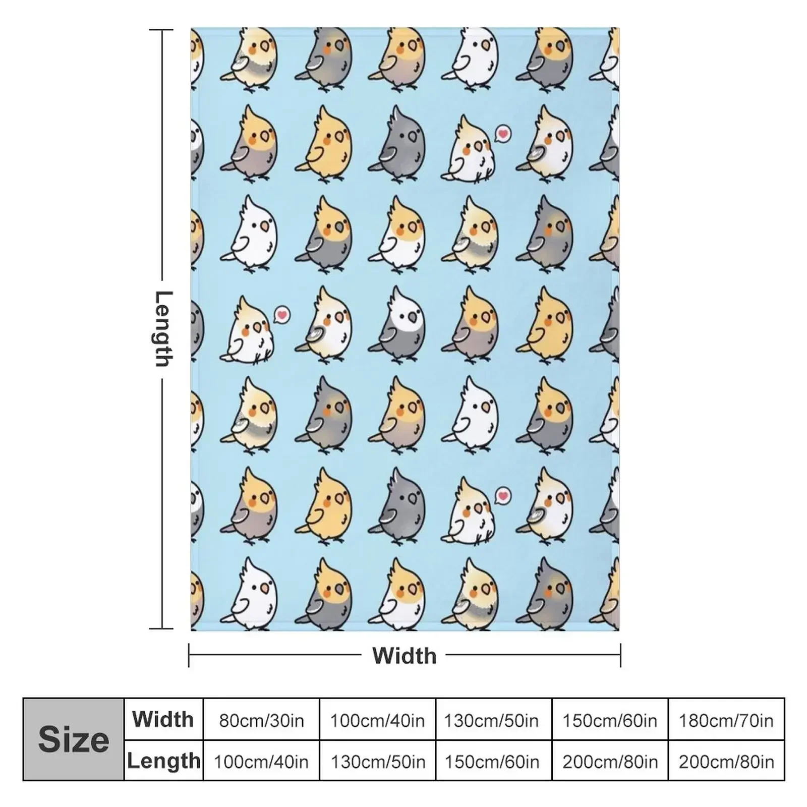 Chubby Cockatiel Collection Throw Blanket Furrys Travel Summer Blankets