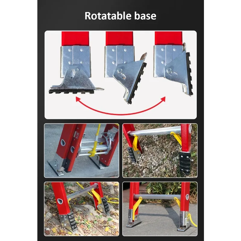 Échelle extensible rétractable en fibre de verre d'isolation de sécurité de monteur de lignes