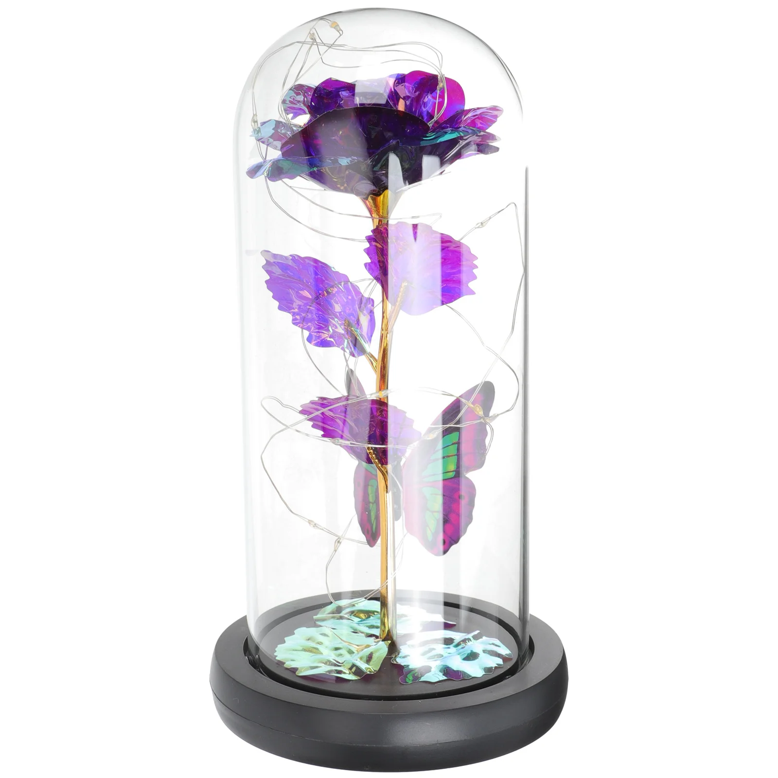 

Valentine's Day Rose Decoration Preserved Flower Glass Cover Dome Eternal Valentines