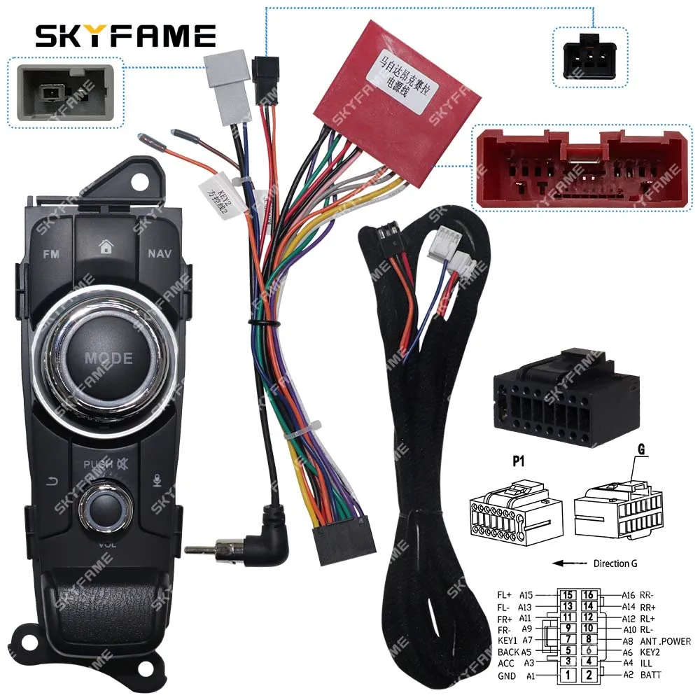 SKYFAME Car Central Controller Mode Knob Button Mouse I-drive For Mazda 2 CX-3 Demio