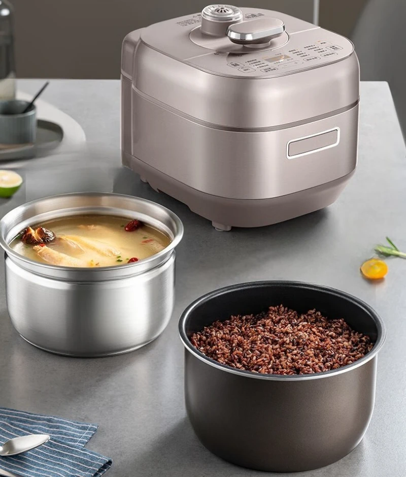 طنجرة ضغط فولاذية مزدوجة IH منزلية 220 فولت