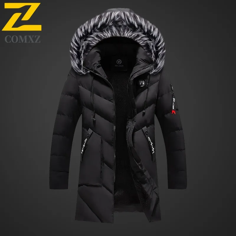 Men Parka Coat 2025 Hooded Trendy Windproof Outdoor Skiing Warm Winter Jacket Travel Snow Sports Lightweight Long Down Jacket