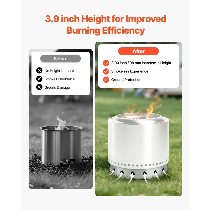 حامل حفرة النار للموقد المنفرد مقاس 27 بوصة حلقة حفرة النار التي لا يدخن