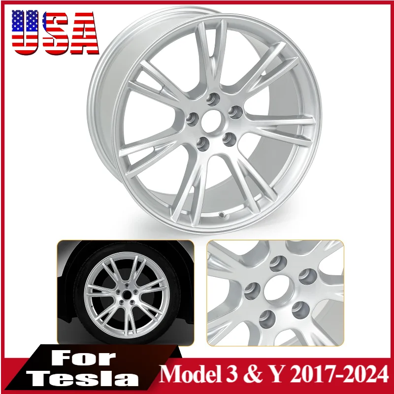 

Обод колеса автомобиля 19 x 9,5 дюйма для Tesla Model 3 2017-2021 Model Y 2020-2024, замена обода колеса автомобиля
