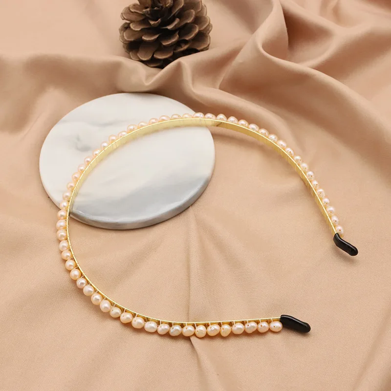 

Non-Slip Hairbands Fashion Natural Freshwater Pearl Hair Band Women Hair Hoop Bands Headband Girls Hair Accessories Headdress