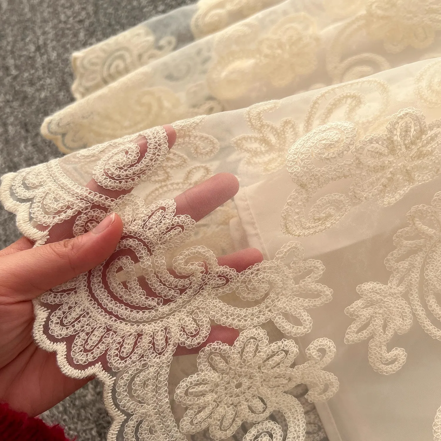 Sommer Runway Blume Spitze Bestickt Kleid Französisch Frauen Stehen Lanetern Hülse Elegante Schärpen Vintage Party Lange Robe Vestidos