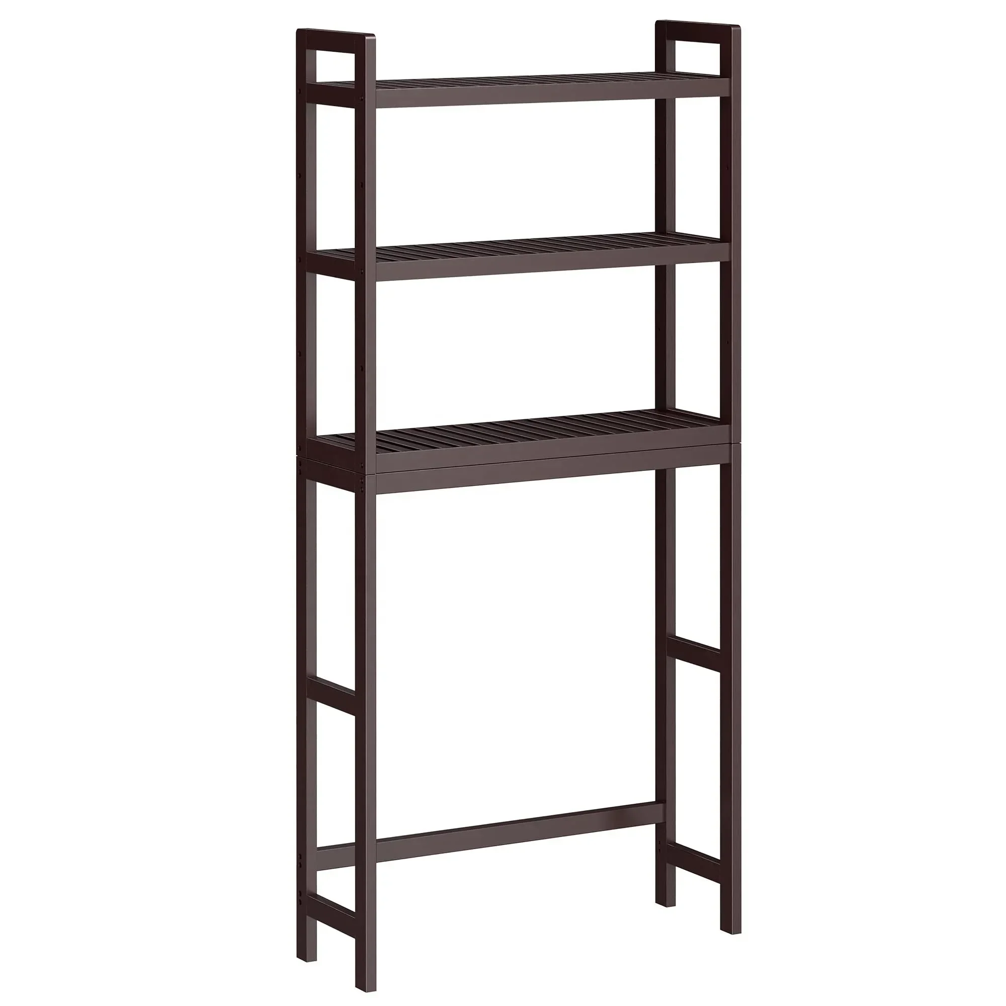 

Бамбуковый деревянный органайзер для хранения над унитазом, 3-ярусная полка для ванной комнаты с регулируемой полкой, подходит для большинства унитазов