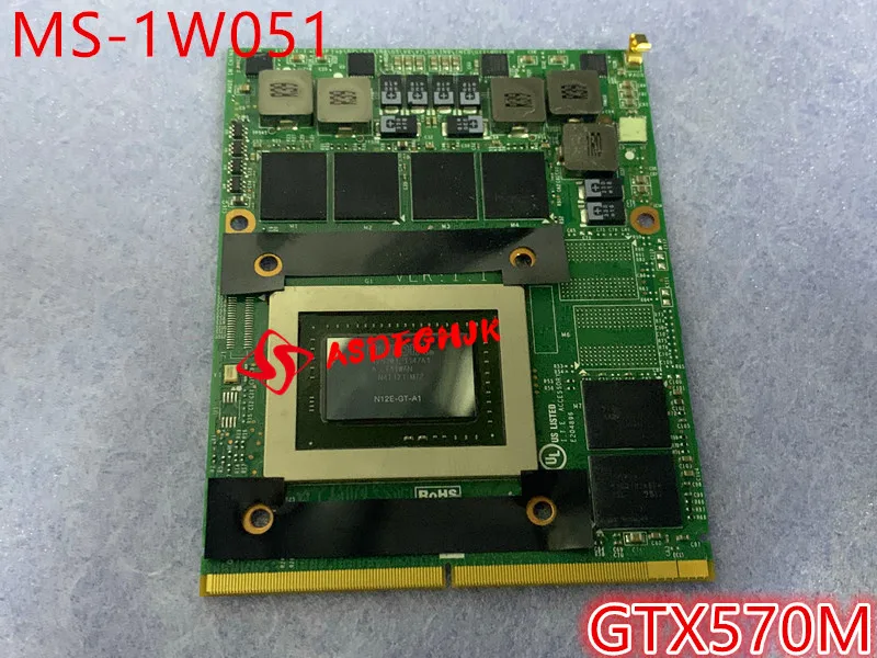 

Used MS-1W051 REV 1.1 For MSI GT680 GT780DX GT660 MS-1761 MS-16F1 MS-16F2 LAPTOP GTX570M Graphics Board