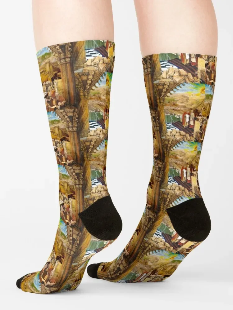 Calcetines térmicos del templo de Solomon para hombre y mujer, calcetín personalizado, construcción del Rey, Invierno