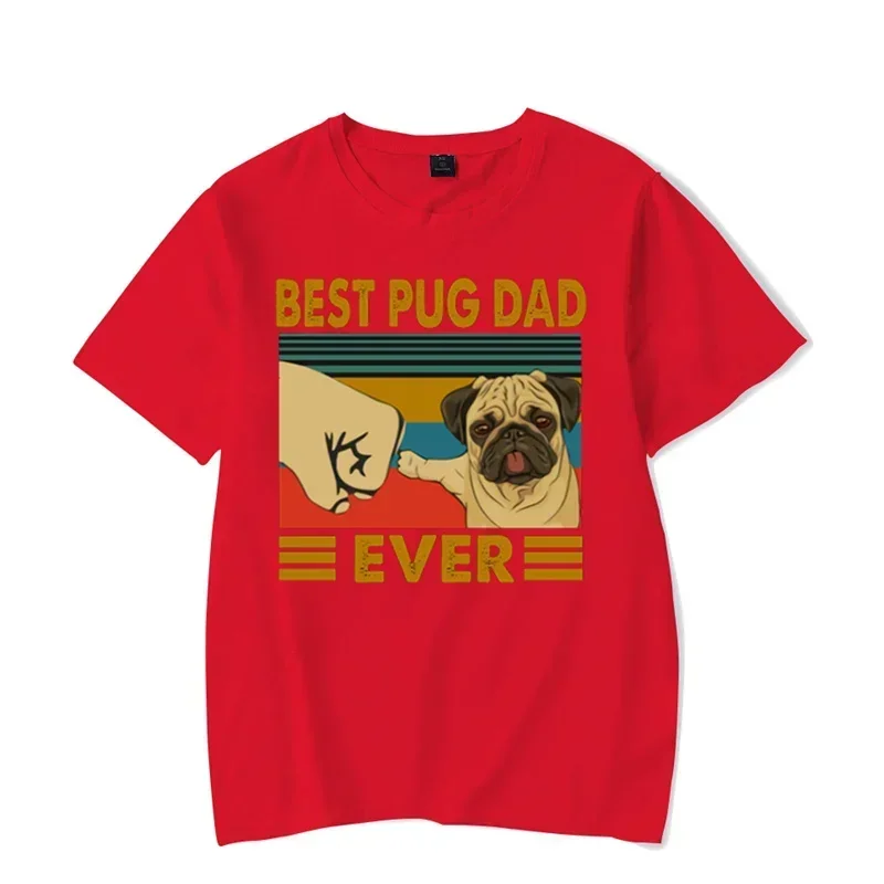 Men Women Causal O-neck Basic Tshirt Male High Quality Classic T-shirt Tops Ropa Hombre Men's T-shirt Best Pug Dad Ever T Shirt