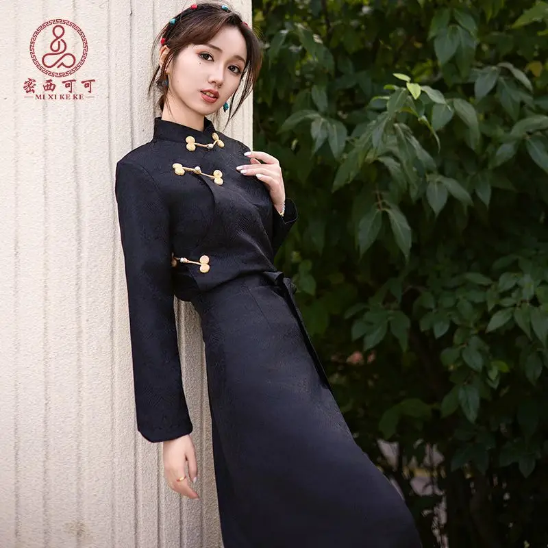 Nieuwe en verbeterde Tibetaanse Bora etnische stijl Lhasa-kleding