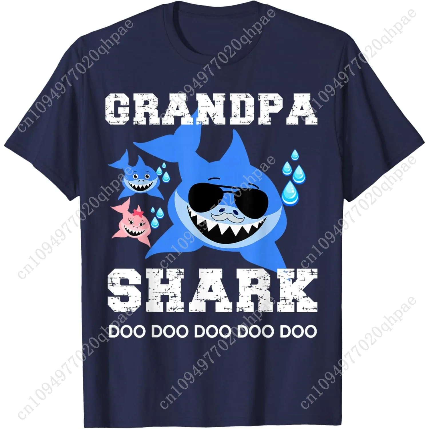 Grand-père requin hommes enfants femmes famille correspondant fête des pères T-Shirt