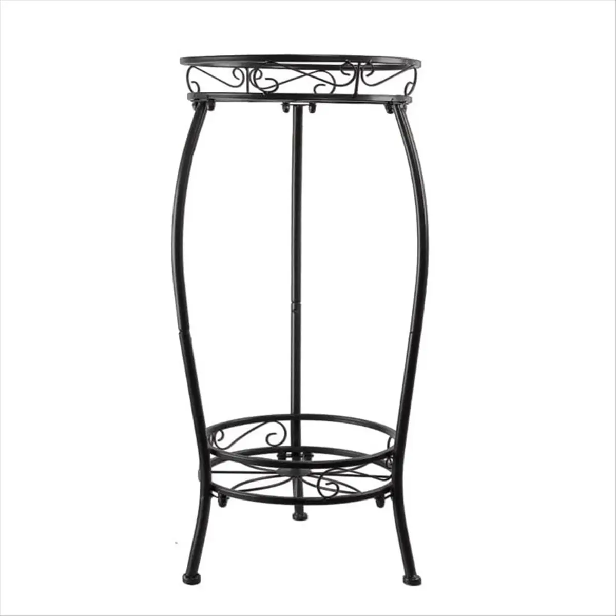AT16 Plant Stand Indoor Outdoor 2 Tier 25inch Tall Metal Potted Holder Flower Pot Stand Heavy Duty Plant Shelf Rustproof Iron